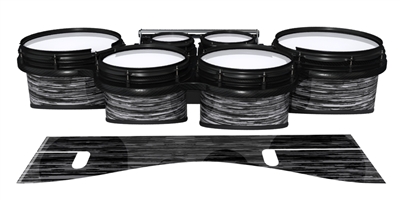 System Blue Professional Series Tenor Drum Slips - Chaos Brush Strokes Grey and Black (Neutral)