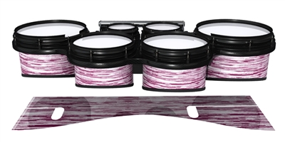 System Blue Professional Series Tenor Drum Slips - Chaos Brush Strokes Maroon and White (Red)