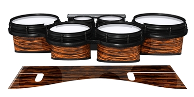 System Blue Professional Series Tenor Drum Slips - Chaos Brush Strokes Orange and Black (Orange)