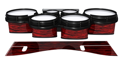System Blue Professional Series Tenor Drum Slips - Chaos Brush Strokes Red and Black (Red)