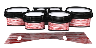 System Blue Professional Series Tenor Drum Slips - Chaos Brush Strokes Red and White (Red)