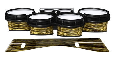 System Blue Professional Series Tenor Drum Slips - Chaos Brush Strokes Yellow and Black (Yellow)