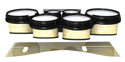 System Blue Professional Series Tenor Drum Slips - Chaos Brush Strokes Yellow and White (Yellow)