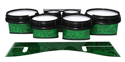 System Blue Professional Series Tenor Drum Slips - Dark Green Paisley (Themed)