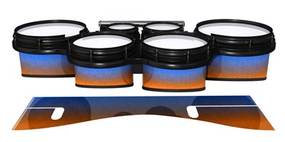System Blue Professional Series Tenor Drum Slips - Exuma Sunset (Blue) (Orange)