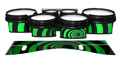 System Blue Professional Series Tenor Drum Slips - Green Vortex Illusion (Themed)