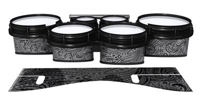 System Blue Professional Series Tenor Drum Slips - Grey Paisley (Themed)