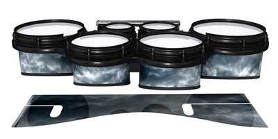 System Blue Professional Series Tenor Drum Slips - Grey Smokey Clouds (Themed)