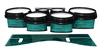 System Blue Professional Series Tenor Drum Slips - Lateral Brush Strokes Aqua and Black (Green) (Blue)