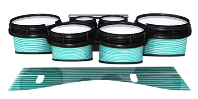System Blue Professional Series Tenor Drum Slips - Lateral Brush Strokes Aqua and White (Green) (Blue)