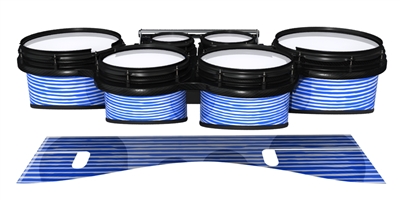 System Blue Professional Series Tenor Drum Slips - Lateral Brush Strokes Blue and White (Blue)