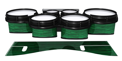 System Blue Professional Series Tenor Drum Slips - Lateral Brush Strokes Green and Black (Green)