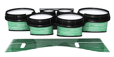 System Blue Professional Series Tenor Drum Slips - Lateral Brush Strokes Green and White (Green)