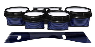 System Blue Professional Series Tenor Drum Slips - Lateral Brush Strokes Navy Blue and Black (Blue)