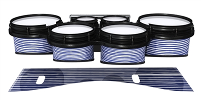 System Blue Professional Series Tenor Drum Slips - Lateral Brush Strokes Navy Blue and White (Blue)