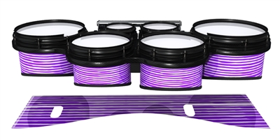 System Blue Professional Series Tenor Drum Slips - Lateral Brush Strokes Purple and White (Purple)