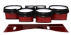 System Blue Professional Series Tenor Drum Slips - Lateral Brush Strokes Red and Black (Red)