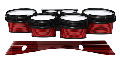 System Blue Professional Series Tenor Drum Slips - Lateral Brush Strokes Red and Black (Red)