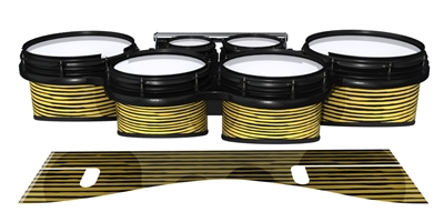 System Blue Professional Series Tenor Drum Slips - Lateral Brush Strokes Yellow and Black (Yellow)