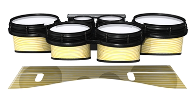 System Blue Professional Series Tenor Drum Slips - Lateral Brush Strokes Yellow and White (Yellow)