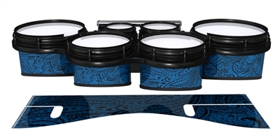 System Blue Professional Series Tenor Drum Slips - Navy Blue Paisley (Themed)