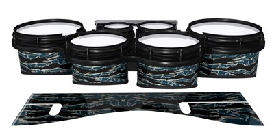 System Blue Professional Series Tenor Drum Slips - Nighthawk Tiger Camouflage (Blue)