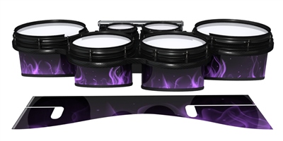 System Blue Professional Series Tenor Drum Slips - Purple Flames (Themed)