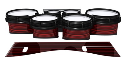 System Blue Professional Series Tenor Drum Slips - Red Horizon Stripes (Red)