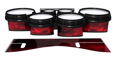 System Blue Professional Series Tenor Drum Slips - Red Smokey Clouds (Themed)