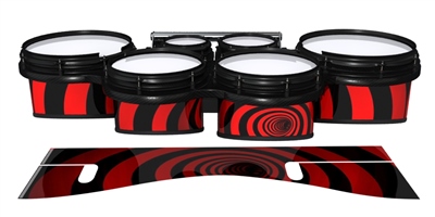 System Blue Professional Series Tenor Drum Slips - Red Vortex Illusion (Themed)