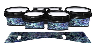 System Blue Professional Series Tenor Drum Slips - Seabed Abalone (Blue) (Aqua)