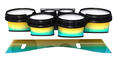 System Blue Professional Series Tenor Drum Slips - Set Sail (Aqua) (Yellow)