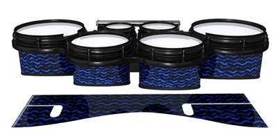 System Blue Professional Series Tenor Drum Slips - Wave Brush Strokes Blue and Black (Blue)