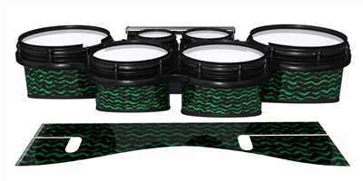 System Blue Professional Series Tenor Drum Slips - Wave Brush Strokes Green and Black (Green)
