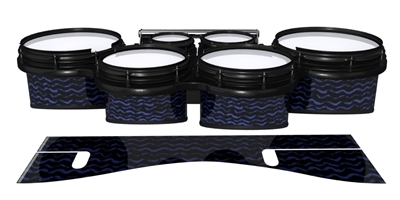System Blue Professional Series Tenor Drum Slips - Wave Brush Strokes Navy Blue and Black (Blue)