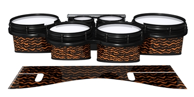 System Blue Professional Series Tenor Drum Slips - Wave Brush Strokes Orange and Black (Orange)