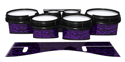 System Blue Professional Series Tenor Drum Slips - Wave Brush Strokes Purple and Black (Purple)