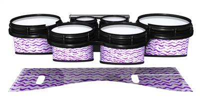 System Blue Professional Series Tenor Drum Slips - Wave Brush Strokes Purple and White (Purple)
