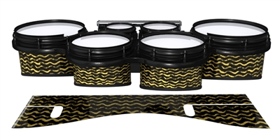 System Blue Professional Series Tenor Drum Slips - Wave Brush Strokes Yellow and Black (Yellow)