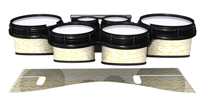 System Blue Professional Series Tenor Drum Slips - Wave Brush Strokes Yellow and White (Yellow)