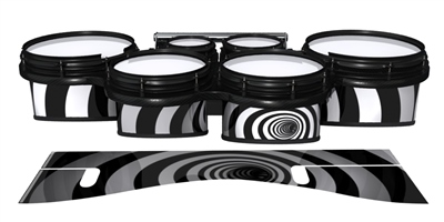 System Blue Professional Series Tenor Drum Slips - White Vortex Illusion (Themed)
