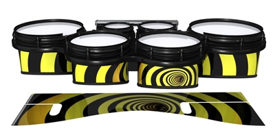 System Blue Professional Series Tenor Drum Slips - Yellow Vortex Illusion (Themed)