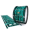 Tama Marching Bass Drum Slip - Chaos Brush Strokes Aqua and Black (Green) (Blue)