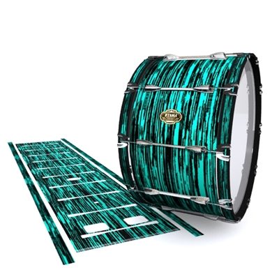 Tama Marching Bass Drum Slip - Chaos Brush Strokes Aqua and Black (Green) (Blue)