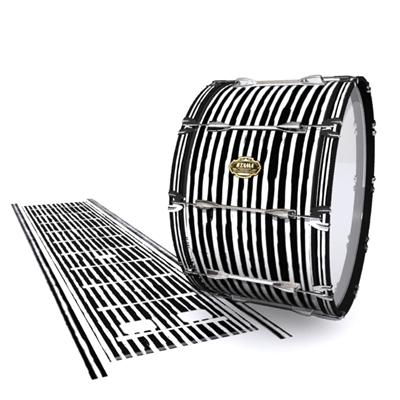 Tama Marching Bass Drum Slip - Lateral Brush Strokes Black and White (Neutral)