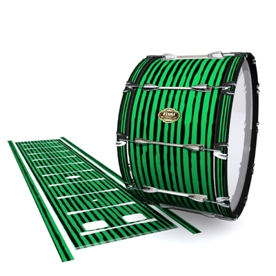 Tama Marching Bass Drum Slip - Lateral Brush Strokes Green and Black (Green)