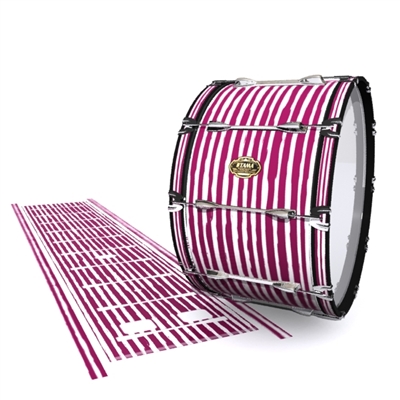 Tama Marching Bass Drum Slip - Lateral Brush Strokes Maroon and White (Red)