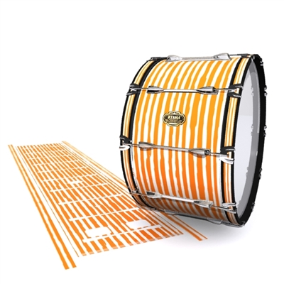 Tama Marching Bass Drum Slip - Lateral Brush Strokes Orange and White (Orange)