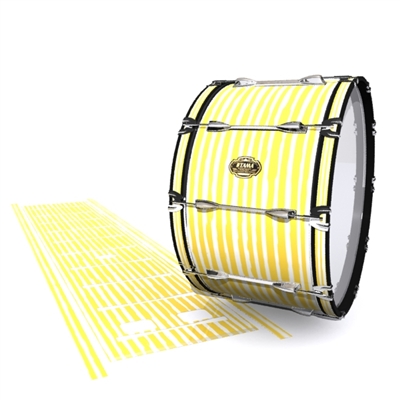 Tama Marching Bass Drum Slip - Lateral Brush Strokes Yellow and White (Yellow)