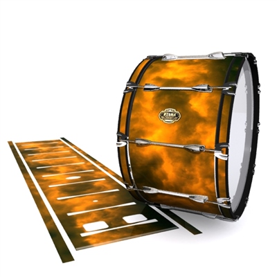 Tama Marching Bass Drum Slip - Orange Smokey Clouds (Themed)